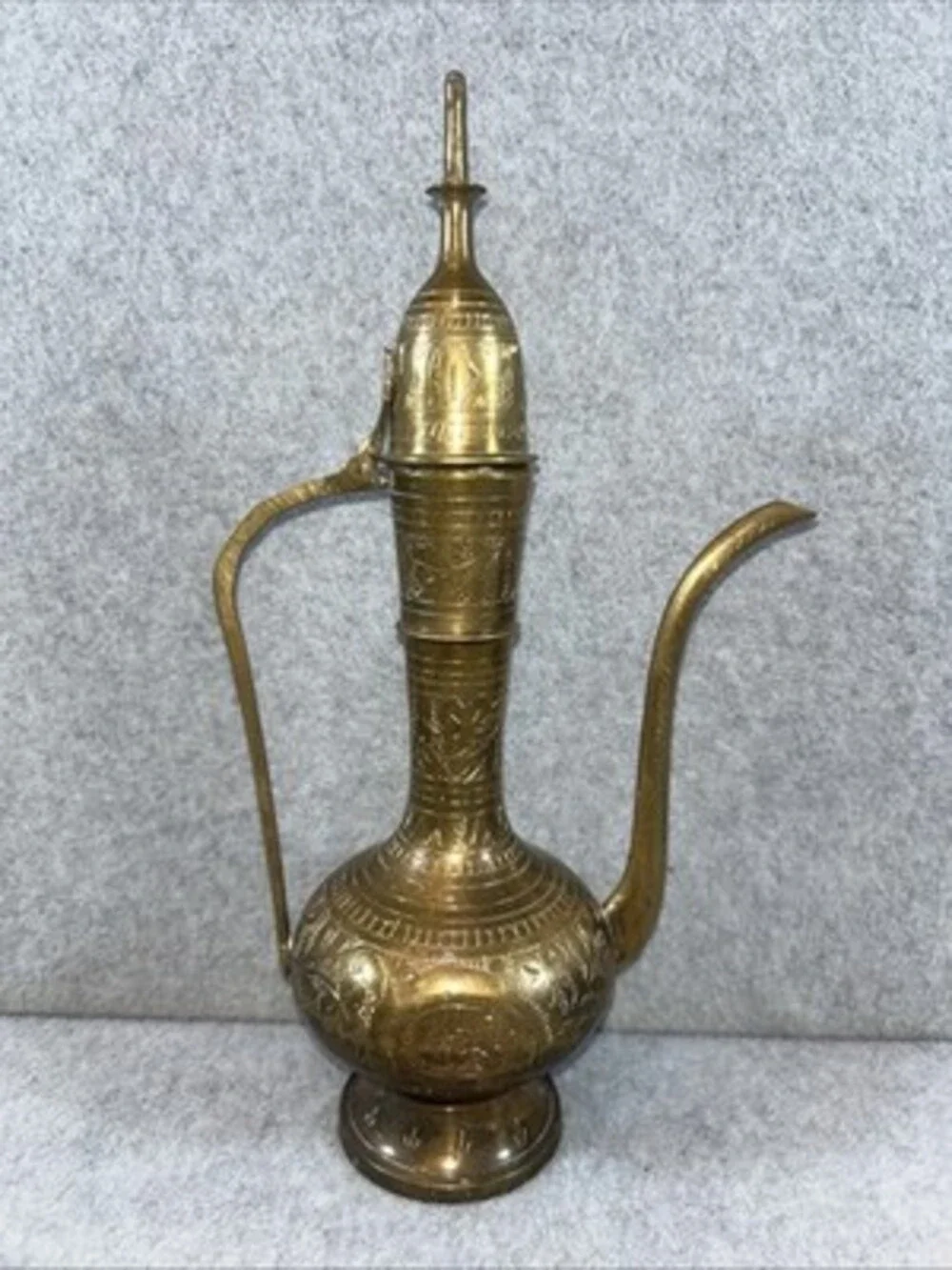 Vintage Brass Etched India Teapot 11